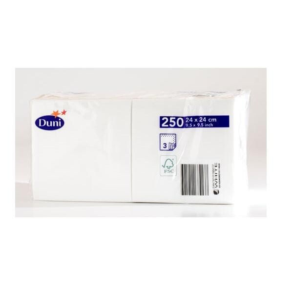 Servietten Zelltuch 1/4 Falz / 24x24cm / 3-lagig / weiß / Duni (PACK=250 STÜCK) Produktbild Additional View 1 XL