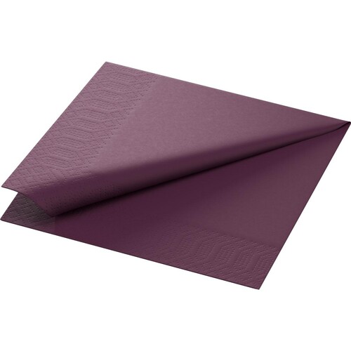 Servietten Zelltuch 1/4 Falz / 33x33cm / 3-lagig / plum / Duni (PACK=250 STÜCK) Produktbild Front View L