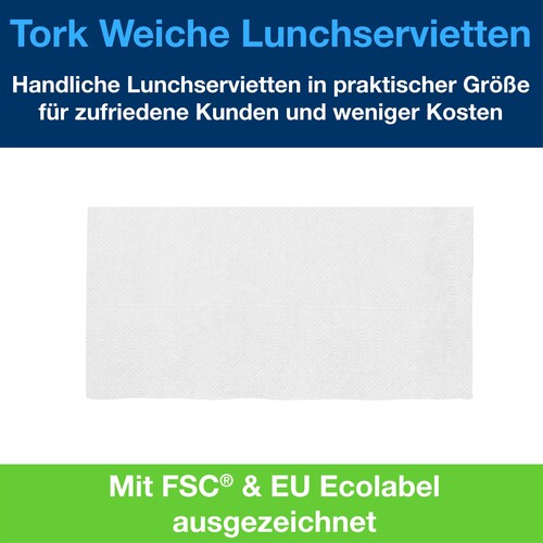 Servietten 1/8 Kopffalz / 33x33cm / 2-lagig / weiß / Tork 477402 (PACK=200 STÜCK) Produktbild Additional View 4 L