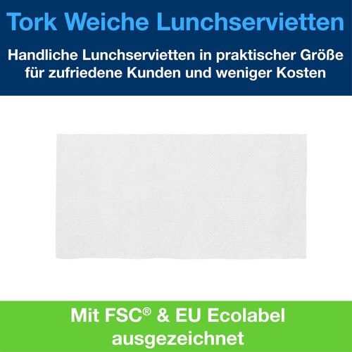 Servietten 1/8 Kopffalz / 33x33cm / 2-lagig / weiß / Tork 477402 (PACK=200 STÜCK) Produktbild Additional View 4 L