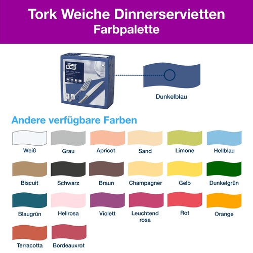 Servietten Soft  1/4 Falz / 39x39cm / 3-lagig / dunkelblau / Tork 477594 (PACK=100 STÜCK) Produktbild Additional View 8 L