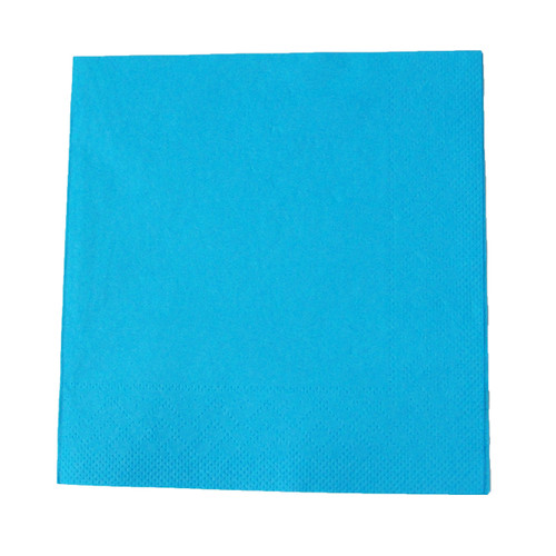 Servietten Tissue Basic 1/4 Falz / 40x40cm / 3-lagig /  aqua blau (PACK=100 STÜCK) Produktbild