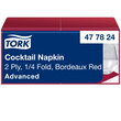 Servietten Cocktail 1/4 Falz 24x24cm / 2-lagig / bordeauxrot (PACK=200 STÜCK) Produktbild
