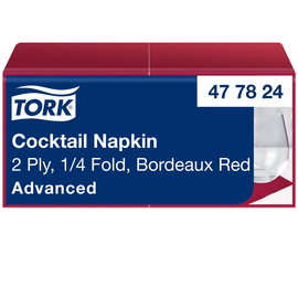 Servietten Cocktail 1/4 Falz 24x24cm / 2-lagig / bordeauxrot (PACK=200 STÜCK) Produktbild