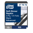 Servietten Soft 1/4 Falz / 39x39cm / 3-lagig / schwarz / Tork 477675 (PACK=100 STÜCK) Produktbild Additional View 4 S