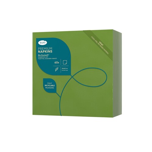 Servietten Bio Dunisoft 1/4 Falz / 40x40cm / leaf green / Duni (PACK=60 STÜCK) Produktbild Additional View 1 L