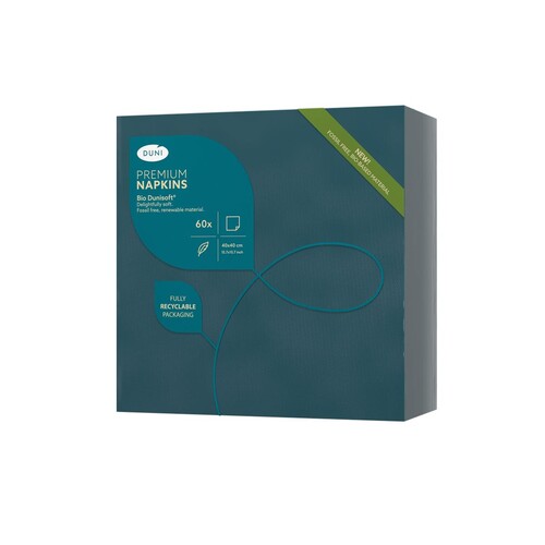 Servietten Dunisoft 1/4 Falz / 40x40cm / ocean teal / Duni (PACK=60 STÜCK) Produktbild Additional View 1 L