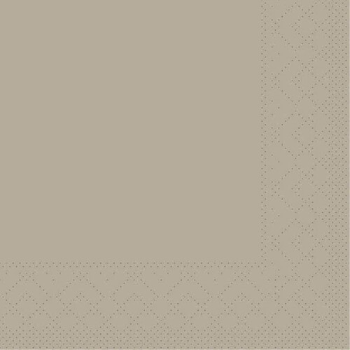 Servietten Tissue Basic 1/4 Falz 24x24cm / 3-lagig / beige grau (PACK=150 STÜCK) Produktbild
