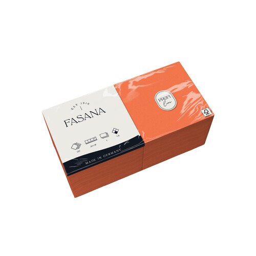 Servietten 1/4 Falz 24x24cm / 3-lagig / exotic orange / Fasana (PACK=250 STÜCK) Produktbild Front View L