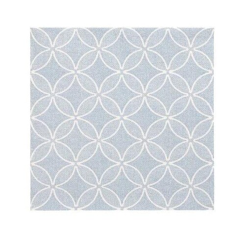 Servietten Royal Collection 1/4 Falz / 40x40cm / 3-lagig / arktikblau / Circle Flowers (PACK=50 STÜCK) Produktbild Front View L