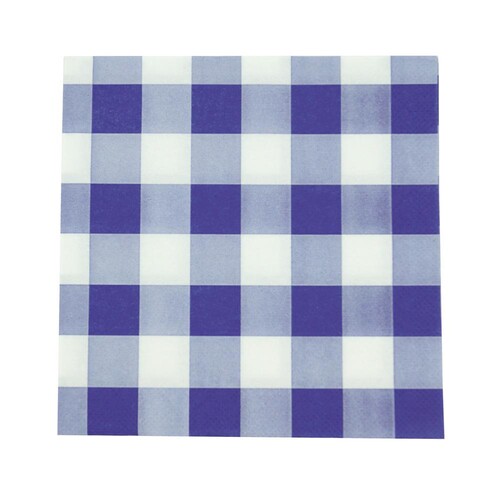 Servietten Tissue KARO 1/4 Falz / 33x33cm / 3-lagig / blau (KTN=600 STÜCK) Produktbild Front View L
