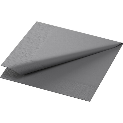 Servietten Zelltuch 1/4 Falz / 24x24cm / 3-lagig / granite grey / Duni (PACK=250 STÜCK) Produktbild