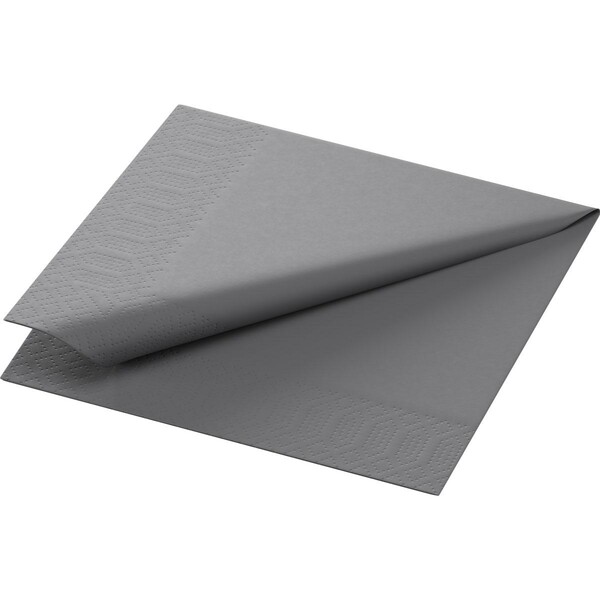 Servietten Zelltuch 1/4 Falz / 24x24cm / 3-lagig / granite grey / Duni (PACK=250 STÜCK) Produktbild