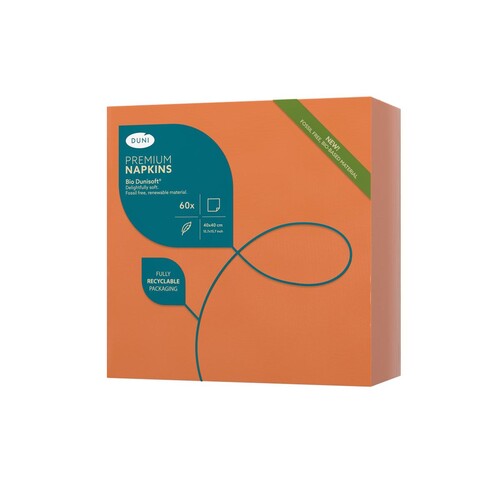 Servietten Dunisoft 1/4 Falz / 40x40cm / Sun Orange / Duni (PACK=60 STÜCK) Produktbild Additional View 1 L