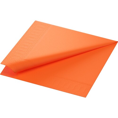 Servietten Zelltuch 1/4 Falz / 40x40cm / 3-lagig / Sun Orange / Duni (PACK=250 STÜCK) Produktbild