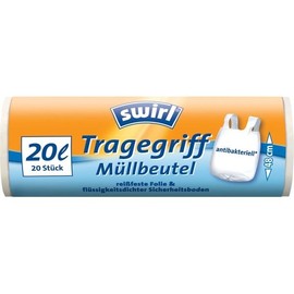 Abfallbeutel mit Tragegriff 20l Swirl 100% Recycling (PACK=20 STÜCK) Produktbild