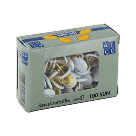 Reißnägel SUN ø 9,5mm plastiküberzogen weiß ALCO 151-10 (SCH=100 STÜCK) Produktbild