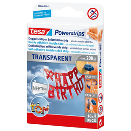 Powerstrips Deco-Streifen bis 200g Haftkraft transparent Tesa 58800-00012-03 (PACK=16 STÜCK) Produktbild