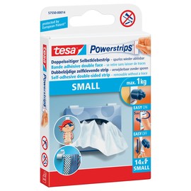 Powerstrips Small bis 1000g Haftkraft beidseitig klebend Tesa 57550-00014-01 (PACK=14 STÜCK) Produktbild