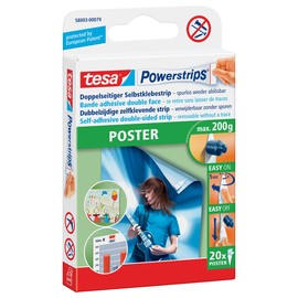 Posterstrips Poster bis 200g Haftkraft beidseitig klebend Tesa 58003-00079-04 (PACK=20 STÜCK) Produktbild