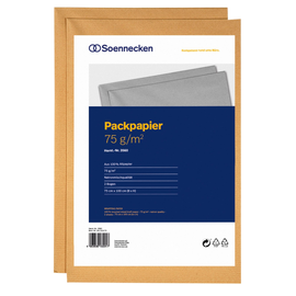 Packpapier 75x100cm braun Recyclingpapier (PACK=2 BOGEN) Produktbild