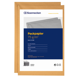 Packpapier 75x100cm 75g braun Recyclingpapier (PACK=2 BOGEN) Produktbild