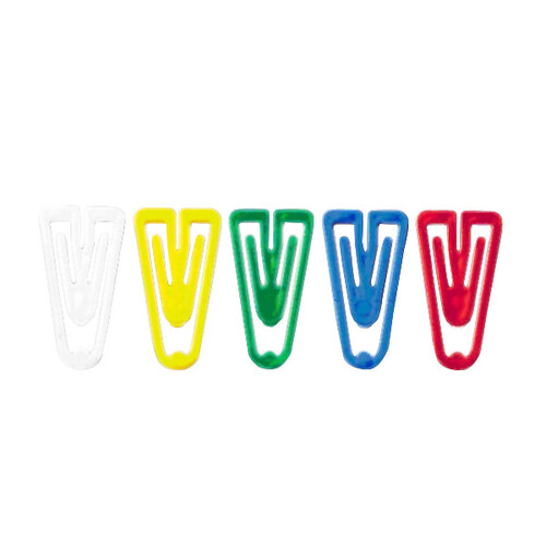 Büroklammern Dreieckform 60mm farbig sortiert Kunststoff Laurel 1312-98 (PACK=10 STÜCK) Produktbild Front View L