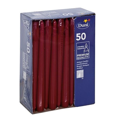 Leuchterkerzen 250x22mm / bordeaux / Duni (PACK=50 STÜCK) Produktbild Additional View 1 L