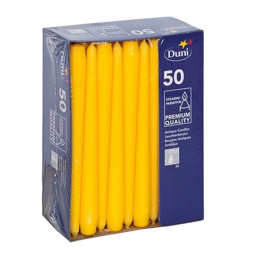 Leuchterkerzen 250x22mm / gelb / Duni (PACK=50 STÜCK) Produktbild Additional View 1 L