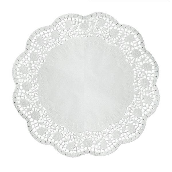 Tortenspitzen rund Rose Ø36cm / weiß (PACK=100 STÜCK) Produktbild Additional View 1 XL