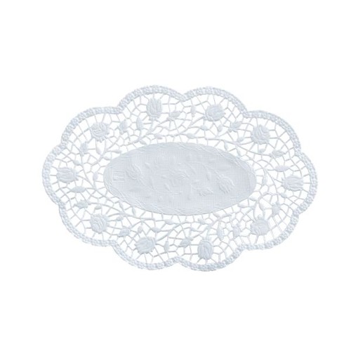 Tortenspitzen oval Blüte 50x30cm (PACK=100 STÜCK) Produktbild Front View L