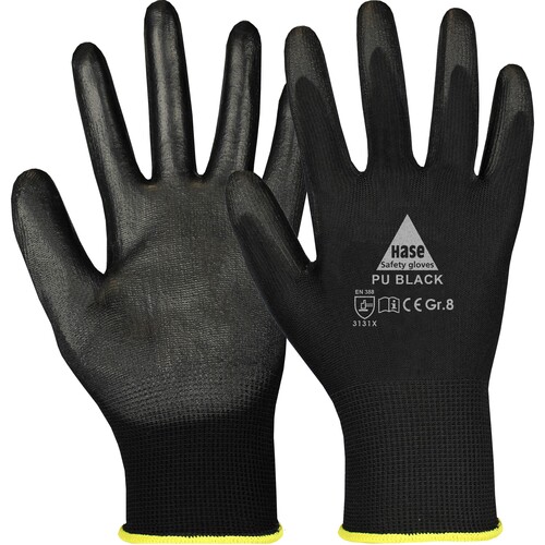 Arbeitshandschuh feinstrick / Gr. 6 schwarz / Soft-PU Beschichtung Produktbild Front View L
