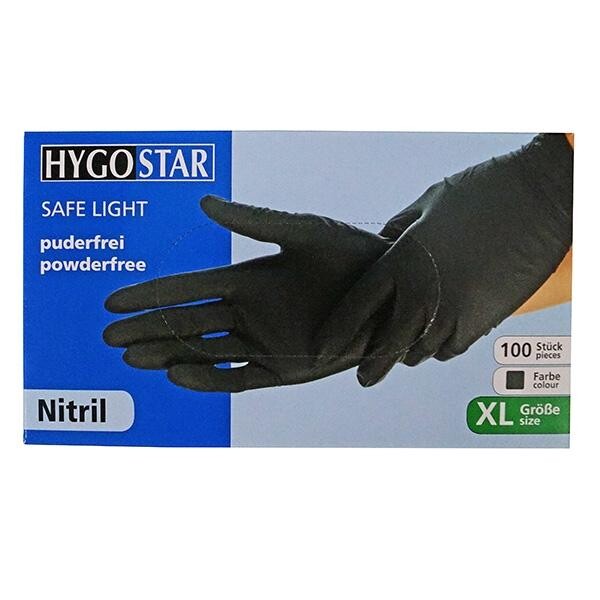 Nitril Einweghandschuhe schwarz / ungepudert / Größe XL / (BOX=100 STÜCK) Produktbild Additional View 1 XL