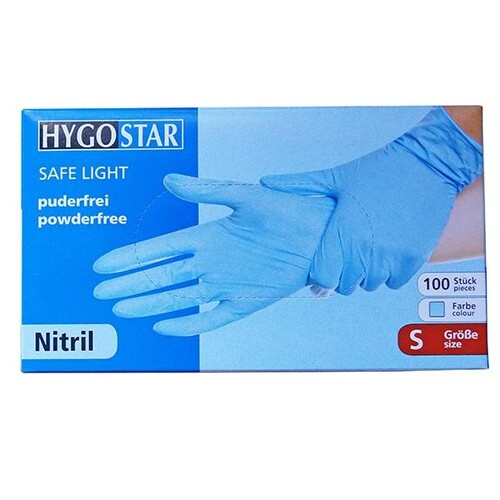 Nitril Einweghandschuhe SAFE LIGHT blau / ungepudert / Größe S / Spenderbox (BOX=100 STÜCK) Produktbild Additional View 2 L