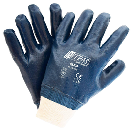 Nitrilhandschuhe BW-Jersey / Gr.8 blau-weiß / Nitril beschichtet Nitras 03420 Produktbild