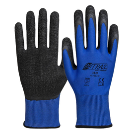 Montagehandschuhe Nylon / Gr.7 blau-schwarz / Latex beschichtet Nitras 3521 Produktbild