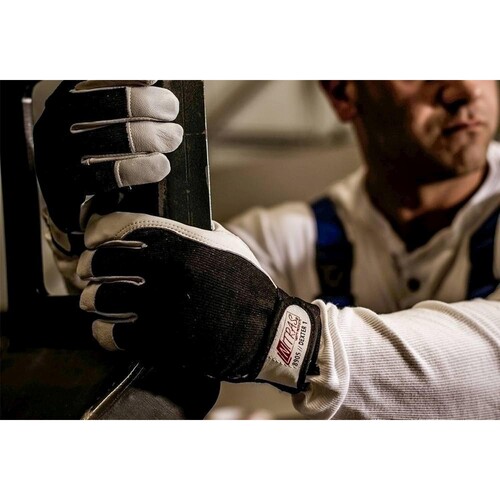 Mechanikerhandschuhe Nappaleder / Gr.7 schwarz-grau / Textil / ungefüttert Nitras 8905 Produktbild Additional View 1 L