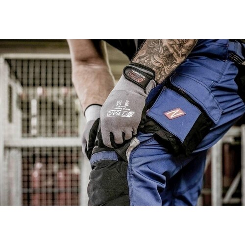 Mechanikerhandschuhe Stretch / Gr.10 grau-schwarz / Latexschaum Nitras 8910 Produktbild Additional View 1 L