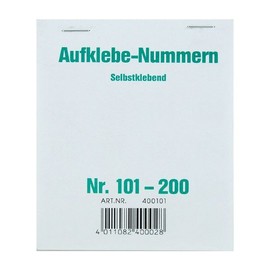 Aufklebenummern fortlaufend 101-200 selbstklebend Wolf & Appenzeller 400101 Produktbild