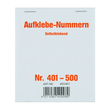 Aufklebenummern fortlaufend 401-500 selbstklebend Wolf & Appenzeller 400401 Produktbild