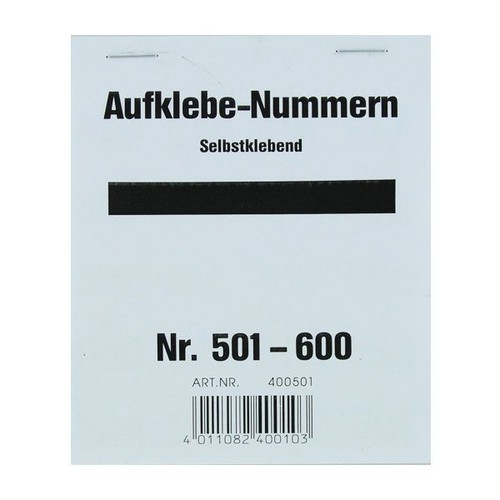 Aufklebenummern fortlaufend 501-600 selbstklebend Wolf & Appenzeller 400501 Produktbild Additional View 1 L