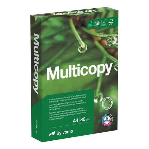 Kopierpapier MultiCopy A4 80g weiß TCF FSC EU-Ecolabel 168CIE Nordic Ecolabel Wood Paper Biogas (PACK=500 BLATT) Produktbild Additional View 1 L