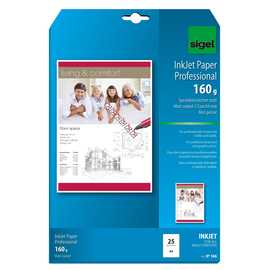 Fotopapier Inkjet A4 160g hochweiß matt Sigel IP186 (PACK=25 BLATT) Produktbild