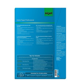 Fotopapier Inkjet Professional A4 105g hochweiß matt beidseitig Sigel IP619 (PACK=75 BLATT) Produktbild