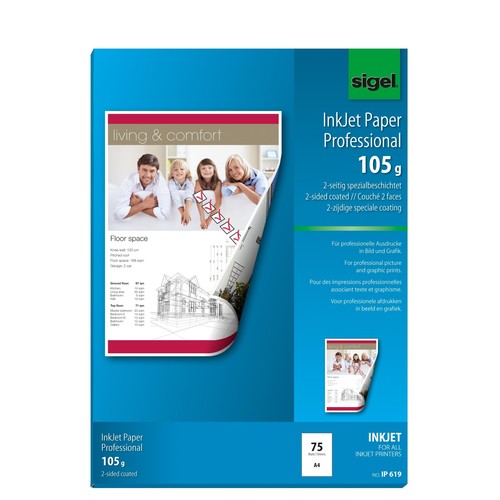 Fotopapier Inkjet Professional A4 105g Hochweiss Matt Beidseitig Sigel Ip619 Pack 75 Blatt Kaufen Fotopapiere Bei Liebl De