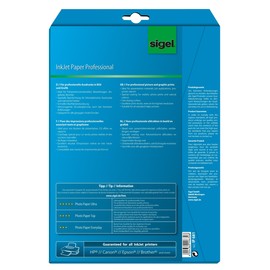 Fotopapier Inkjet Professional A4 200g hochweiß matt beidseitig Sigel IP681 (PACK=25 BLATT) Produktbild