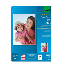 Fotopapier Inkjet Ultra A4 190g superweiß high-glossy Sigel IP639 (PACK=50 BLATT) Produktbild