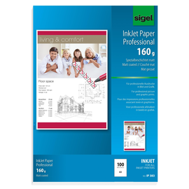 Fotopapier Inkjet A3 160g hochweiß matt Sigel IP383 (PACK=100 BLATT) Produktbild