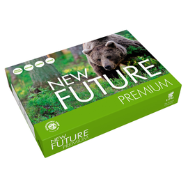 Kopierpapier New Future Premium A4 80g weiß FSC EU-Ecolabel 170CIE PE-freie Verpackung (PACK=500 BLATT) Produktbild
