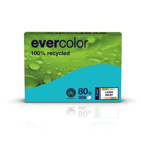 Kopierpapier Evercolor Intensiv A4 80g dunkelblau recycling FSC Blauer Engel (PACK=500 BLATT) Produktbild Front View L